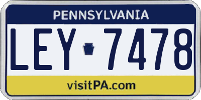 PA license plate LEY7478