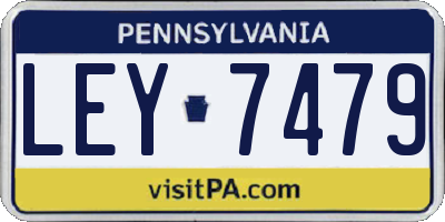 PA license plate LEY7479