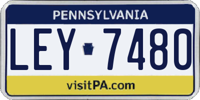 PA license plate LEY7480