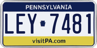 PA license plate LEY7481
