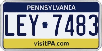 PA license plate LEY7483