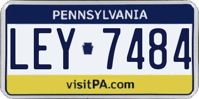 PA license plate LEY7484
