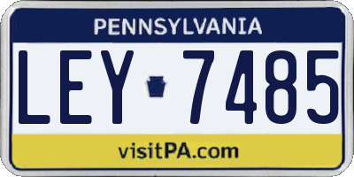 PA license plate LEY7485