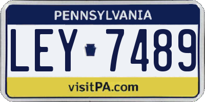 PA license plate LEY7489