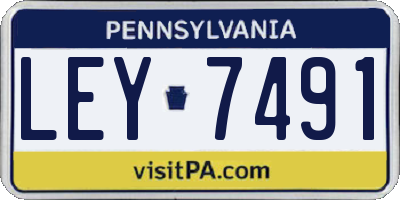 PA license plate LEY7491