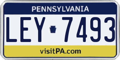 PA license plate LEY7493