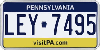PA license plate LEY7495