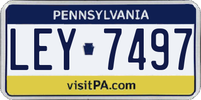 PA license plate LEY7497