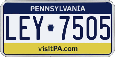 PA license plate LEY7505