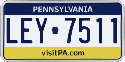 PA license plate LEY7511