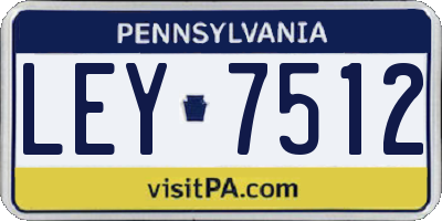 PA license plate LEY7512