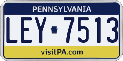 PA license plate LEY7513