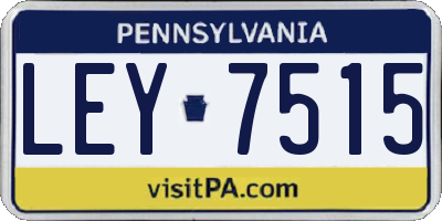 PA license plate LEY7515
