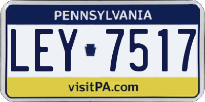 PA license plate LEY7517