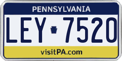 PA license plate LEY7520