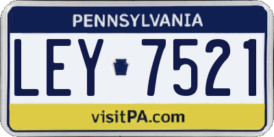 PA license plate LEY7521