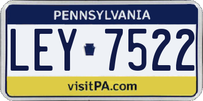 PA license plate LEY7522