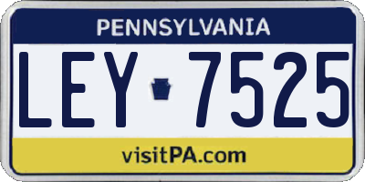 PA license plate LEY7525