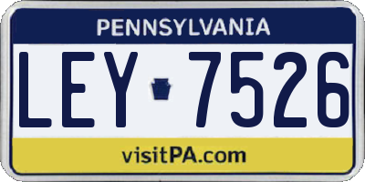 PA license plate LEY7526