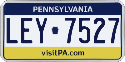 PA license plate LEY7527