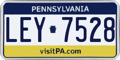 PA license plate LEY7528