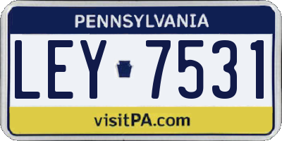 PA license plate LEY7531