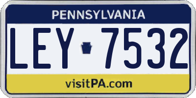 PA license plate LEY7532