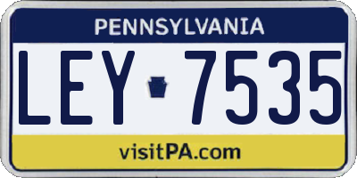 PA license plate LEY7535