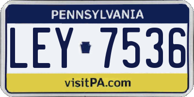 PA license plate LEY7536