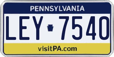 PA license plate LEY7540