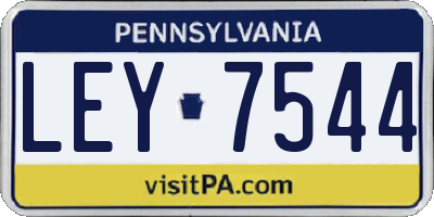 PA license plate LEY7544