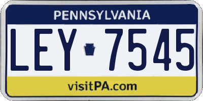 PA license plate LEY7545