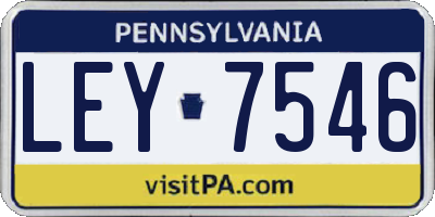 PA license plate LEY7546