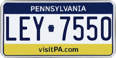 PA license plate LEY7550