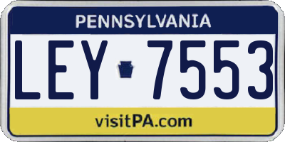 PA license plate LEY7553