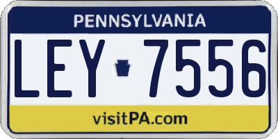 PA license plate LEY7556