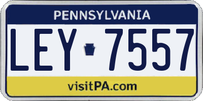 PA license plate LEY7557