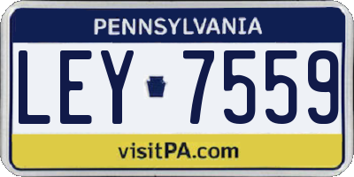 PA license plate LEY7559
