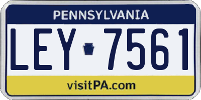 PA license plate LEY7561