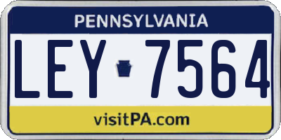 PA license plate LEY7564