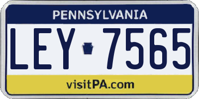 PA license plate LEY7565