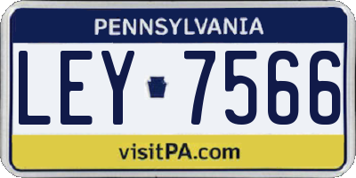 PA license plate LEY7566