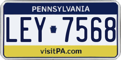 PA license plate LEY7568