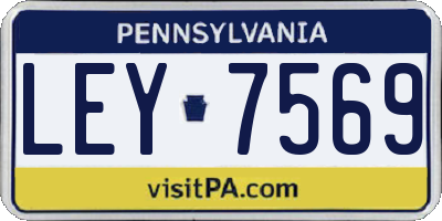 PA license plate LEY7569