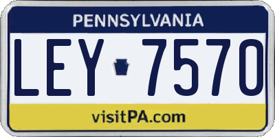 PA license plate LEY7570