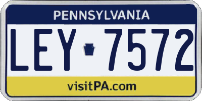 PA license plate LEY7572