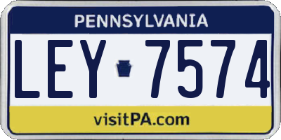 PA license plate LEY7574