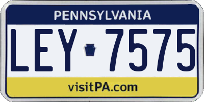 PA license plate LEY7575