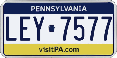 PA license plate LEY7577
