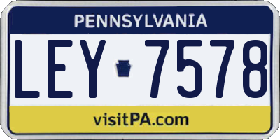 PA license plate LEY7578